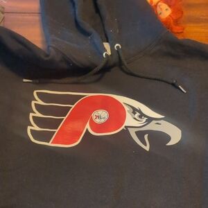 Black Hoodie with Red and White Eagle Logo
